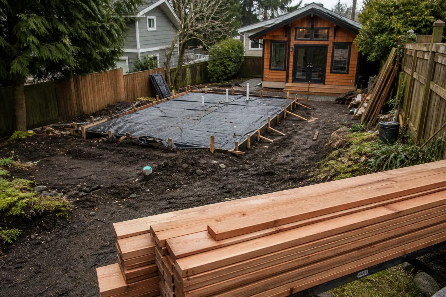 Seattle backyard cottage build: a five-stage project